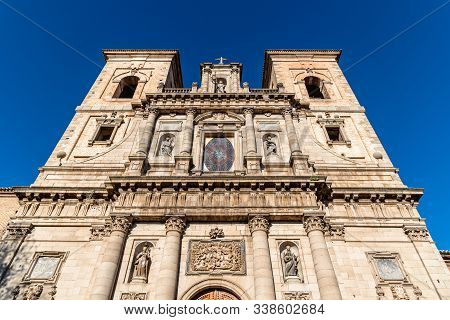 Church Of San Ildelfonso In Toledo. Low Angle View Against Sky. Jesuit Church