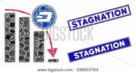 Mosaic Dashcoin Epic Fail Chart Pictogram And Rectangle Stagnation Seals. Flat Vector Dashcoin Epic 