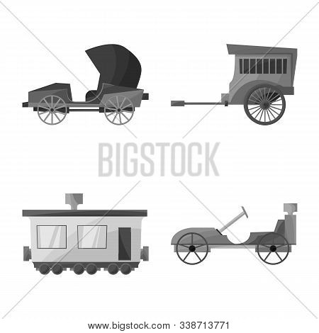 Isolated Object Of Retro And Trip Icon. Collection Of Retro And Historic Stock Vector Illustration.