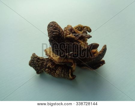 Isolated Achatina Fulica Chips (keripik Bekicot). Indonesian Exotic Snack With Taste Bitter, Dry And