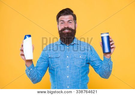 Ombine Two Products For Best Results. Liquid Soap. Bath Cosmetics. Man Bearded Hipster Hold Shampoo 
