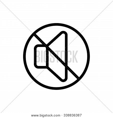 Disabling The Volume Icon Vector. A Thin Line Sign. Isolated Contour Symbol Illustration