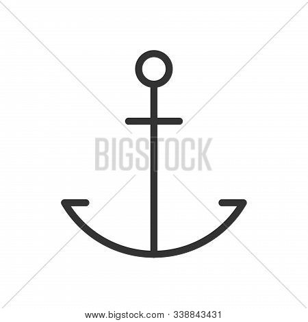 Ship Anchor Outline Ui Web Icon. Anchor Vector Icon For Web, Mobile And User Interface Design Isolat