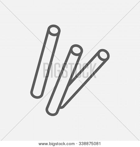Bucatini Pasta Shape Icon Line Symbol. Isolated Illustration Of Icon Sign Concept For Your Web Site 