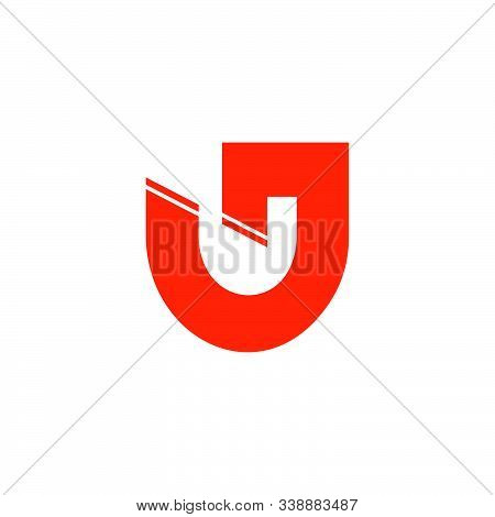 Letter Uj Simple Geometric  Logo Vector Unique Unusual Design Concept