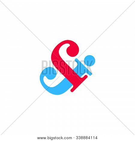 Abstract Letter Sj Colorful Simple Logo Vector