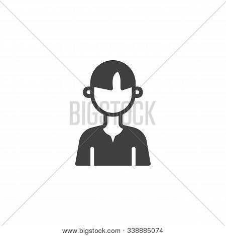 Young Boy Avatar Vector Icon. Male User Profile Filled Flat Sign For Mobile Concept And Web Design. 