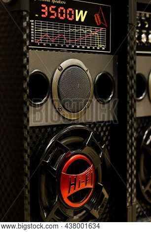 Close Up Of The Black Speaker Equipment