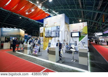 Minsk. Belarus: 12.10.2021 - The Stand Of The Belarusian Npp At The Energy Expo Exhibition In Minsk.