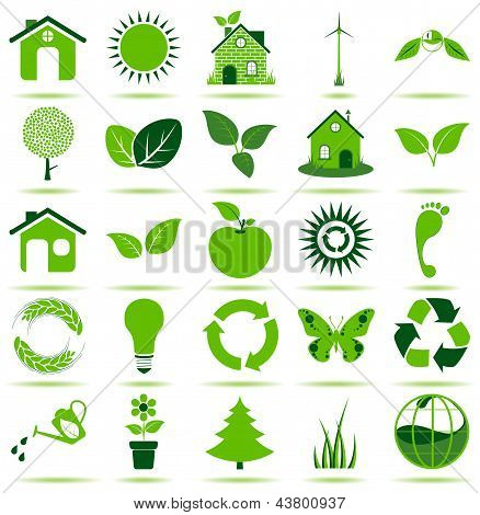 Grøn øko ikoner