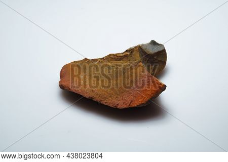 Natural Jasper Mukaite Ore On The Background