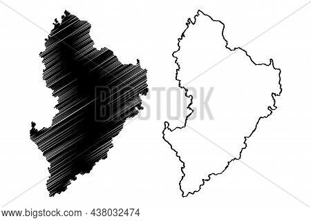 Rampur District (uttar Pradesh State, Republic Of India) Map Vector Illustration, Scribble Sketch Ra