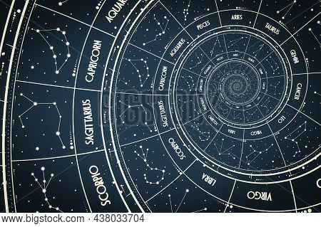 Droste Effect Background. Abstract Design For Concepts Related To Astrology, Fantasy, Time And Magic