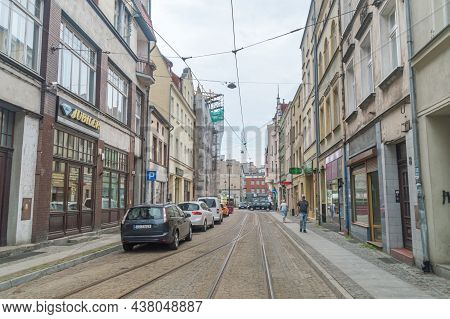 Grudziadz, Poland - July 26, 2021: Dluga Street In Old Town Of Grudziadz.