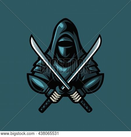 Ninja Esport Mascot Logo Design Vector With Modern Illustration Concept Style For Badge, Emblem And 