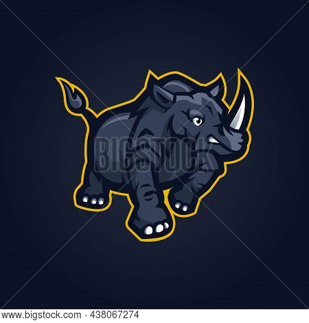 Rhino Logo Design Vector With Modern Illustration Concept Style For Badge, Emblem And T-shirt Printi