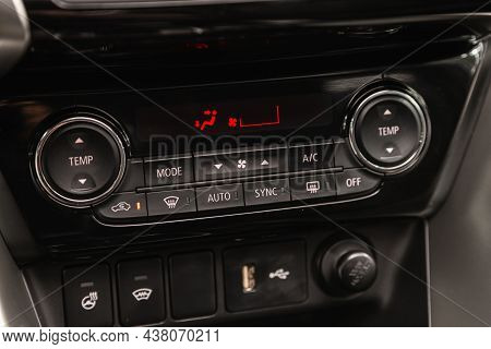 Novosibirsk, Russia - August 31, 2021:  Mitsubishi Eclipse , Conditioner And Air Flow Control In A M