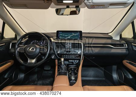 Novosibirsk, Russia - September 24, 2021:  Lexus Rx300 , Steering Wheel, Shift Lever, Multimedia  Sy