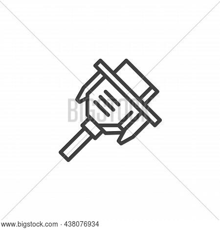 Vga Connector Line Icon. Linear Style Sign For Mobile Concept And Web Design. Vga Plug Outline Vecto