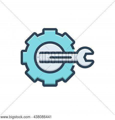 Color Illustration Icon For Config Customize Setting Configuration Repair Cobalt Cogwheel Cogs Engin