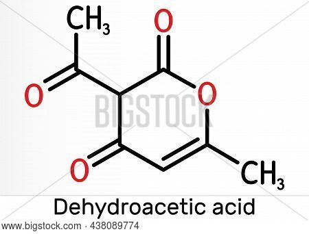 Dehydroacetic Acid Molecule. It Is Ketone, Fungicide, Antibacterial Agent, Plasticizer, E265. Skelet