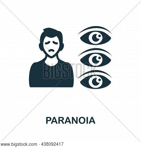 Paranoia Icon. Monochrome Sign From Psychotherapy Collection. Creative Paranoia Icon Illustration Fo