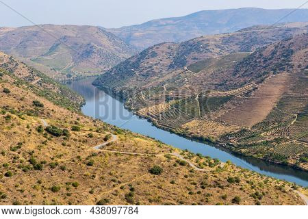 River Douro next to the mouth of the river Coa. Vila Nova de Foz Coa Municipality. Douro Region.