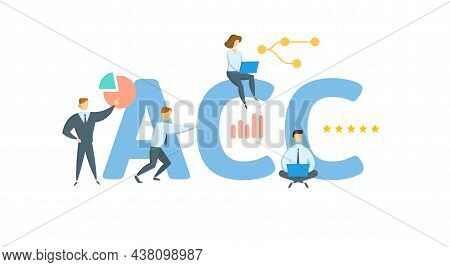 Acc, Accident Compensation Corporation. Concept With Keyword, People And Icons. Flat Vector Illustra