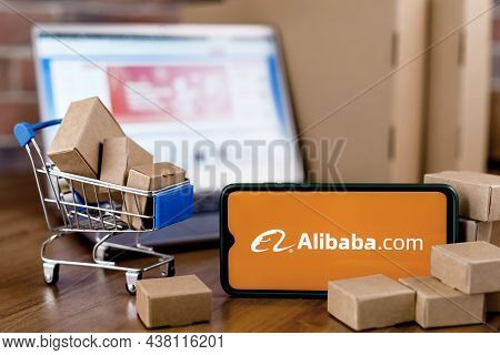 Kazan, Russia - Oct 31, 2021: Alibaba Group Is An Chinese E-commerce And Online Retail Company. Smar