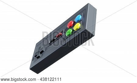 Cute Colorful Joystick Gamepad, Game Console On White Background. Computer Gaming. 3d Render