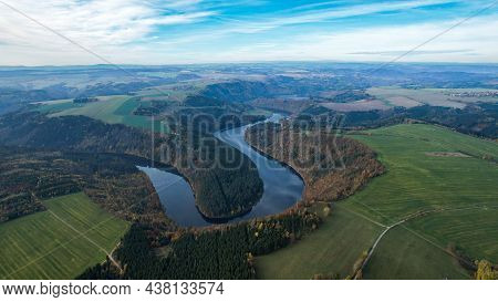 A River Loop In The Middle Of Germany