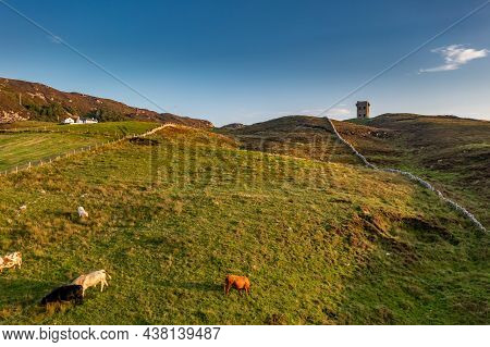 Farming Under The Crohy Head Signal Tower In County Donegal - Ireland