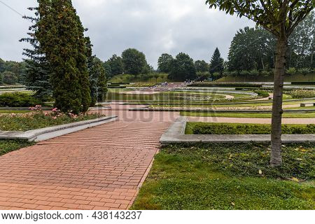 Small Lake And Rosarium In Cytadela Park At Autumn