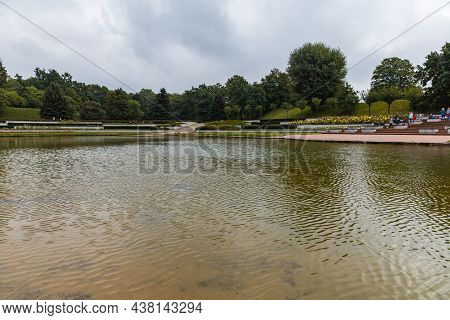 Small Lake And Rosarium In Cytadela Park At Autumn