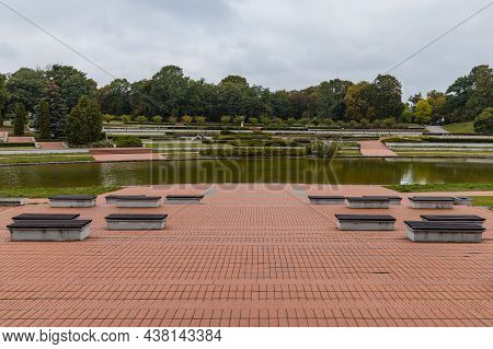 Small Lake And Rosarium In Cytadela Park At Autumn