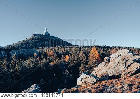 Virive Rocks, Czech: Virive Kameny, And Jested Mountain In Autumn Time. Liberec, Czech Republic