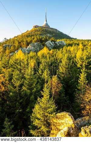 Virive Rocks, Czech: Virive Kameny, And Jested Mountain In Autumn Time. Liberec, Czech Republic