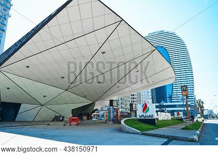 Modern Architecture In The City Of Batumi. A Design Building With A Strange Shape. Batumi, Georgia -