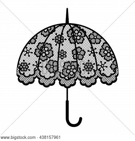 Illustration Of Female Lacy Umbrella. Vintage Lace Background, Floral Ornament.