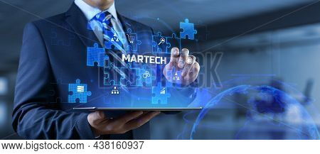 Martech Marketing Technology Concept On Virtual Screen Interface