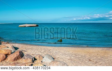 Beach At Skagen In Denmark Where Two Seas Meet, Namely The Skagerrak And The Kattegat