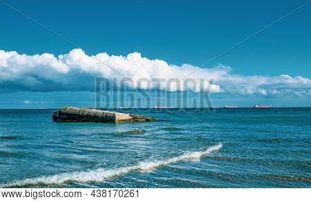 Beach At Skagen In Denmark Where Two Seas Meet, Namely The Skagerrak And The Kattegat