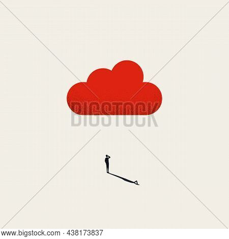 Business Worry And Anxiety Vector Concept. Symbol Of Trouble, Risk, Stress, Being Under Pressure. Mi