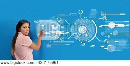 E-learning Concept With Person Working In Augmented Reality