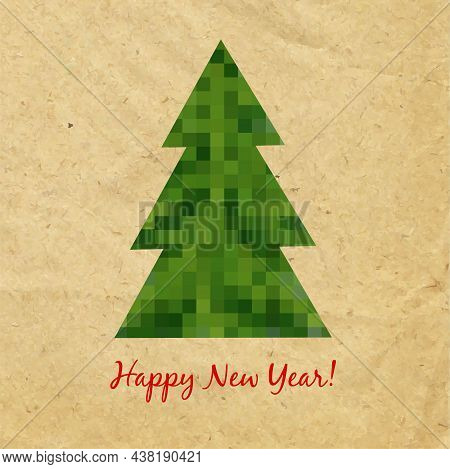 Happy New Year Card With Text With Gradient Mesh, Vector Illustration.