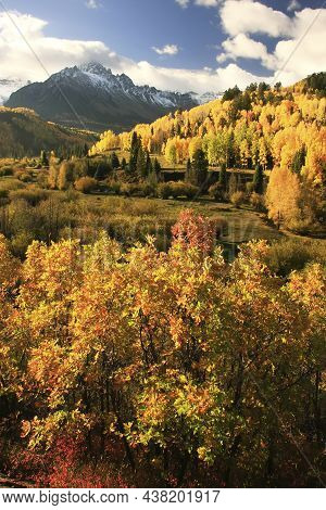 Mount Sneffels Range With Fall Color, Colorado, Usa