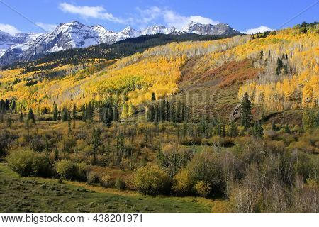 Mount Sneffels Range With Fall Color, Colorado, Usa