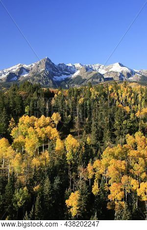 Mount Sneffels Range With Fall Color, Colorado, Usa