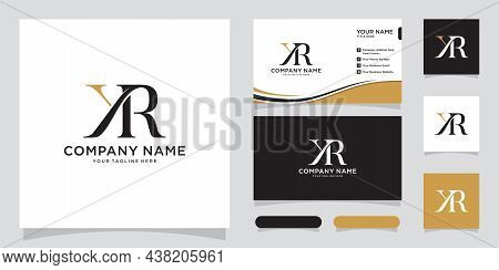Initial Letter Kr Or Rk Typography Logo Design Vector With Business Card Design.