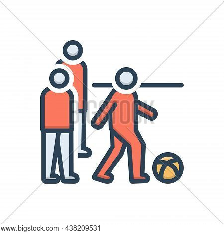 Color Illustration Icon For Pregame Play Team Football Kickball Activity Game Sport Kick